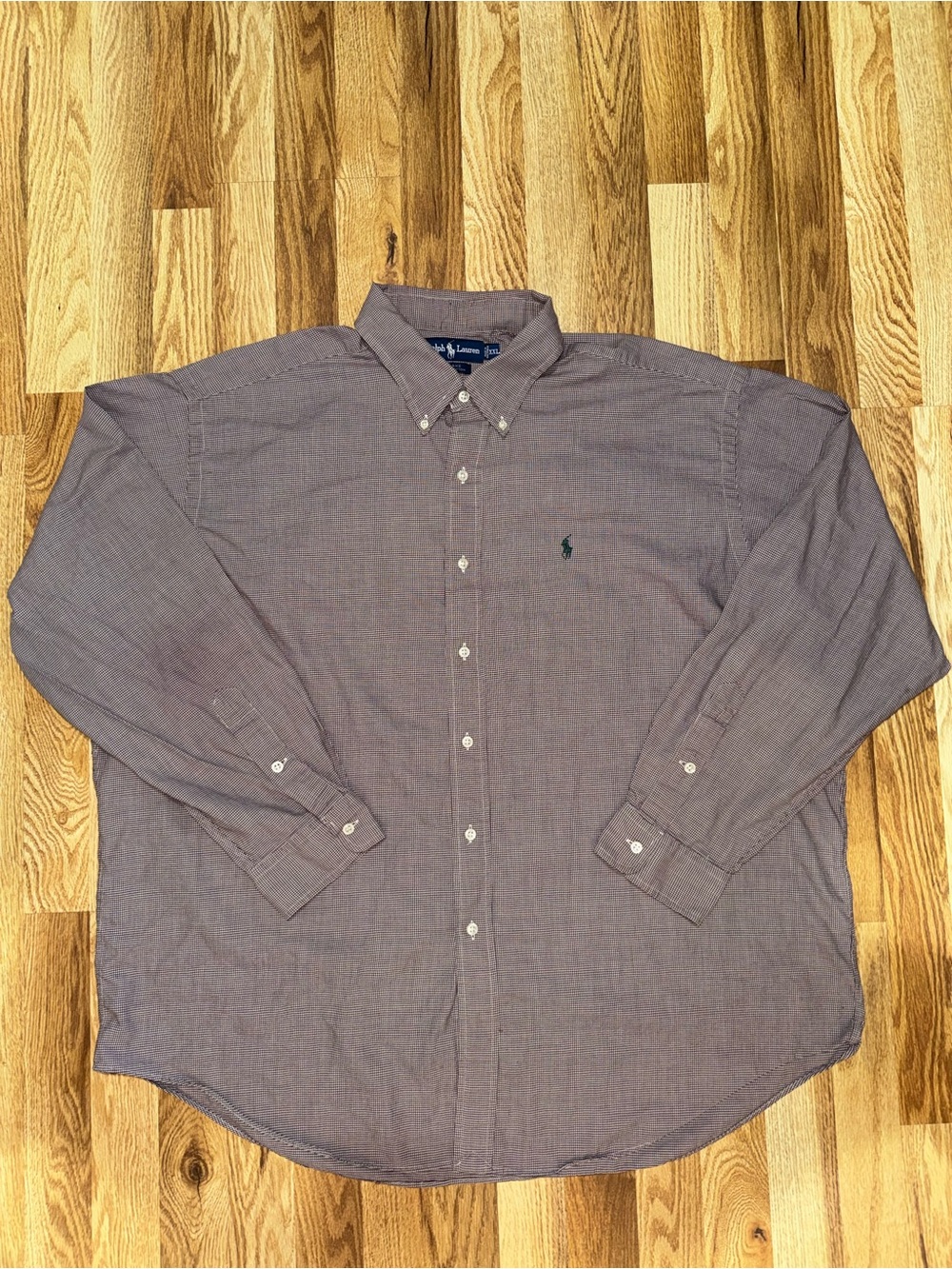 Vintage Polo Ralph Lauren Blake XXL Red White Micro Check Button Down Shirt